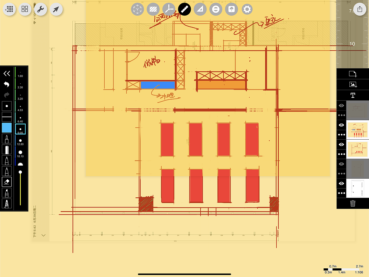 手绘方案稿 / Hand-drawn scheme