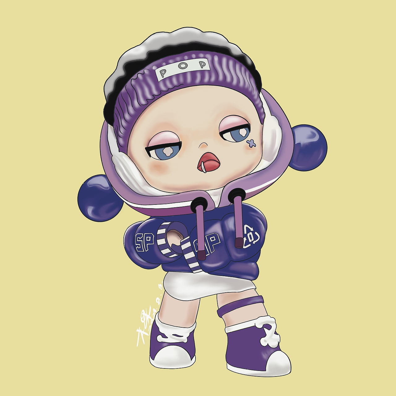 泡泡玛特 紫酷酷_木果插画-站酷zcool