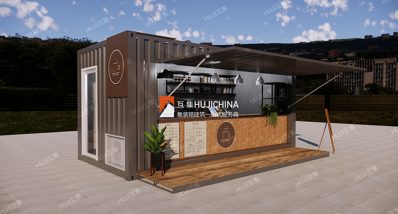 【HUJI互集】集装箱快闪店&咖啡吧&奶茶店（图ZMTY5MzcyMzI0） - 建筑/空间 - 站酷设计师HUJI互集原创素材 - 站酷ZCOOL