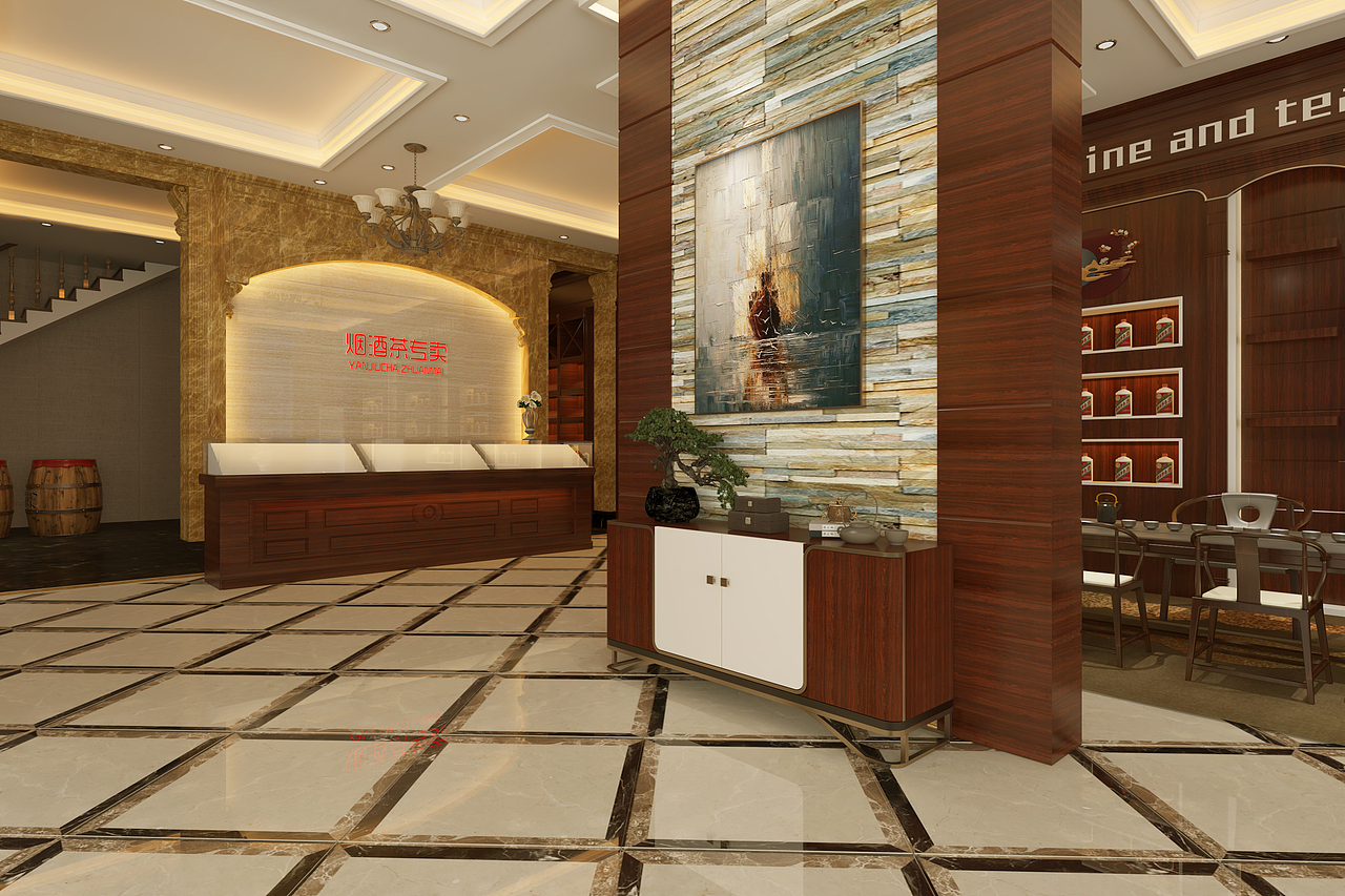 武汉-烟酒会所设计方案（图ZMjExMTgzMDE2） - 家装设计 - 站酷设计师YUE商业展示设计原创素材 - 站酷ZCOOL