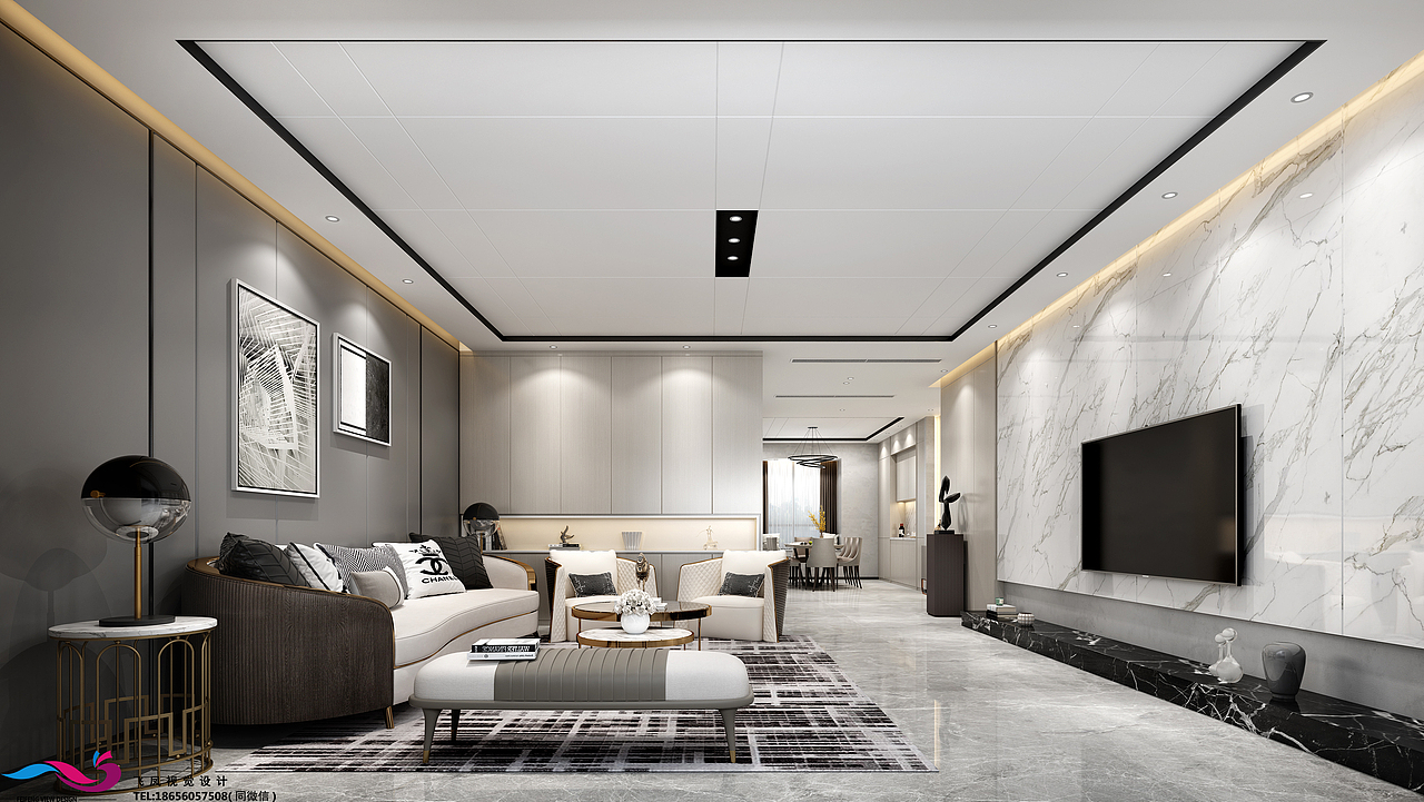 现代高级灰客餐厅设计