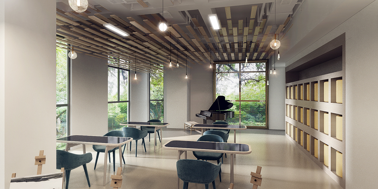 艺术培训中心室内设计案例（图ZMjQ2MTY5Nzky） - 家装设计 - 站酷设计师Owler空间设计原创素材 - 站酷ZCOOL