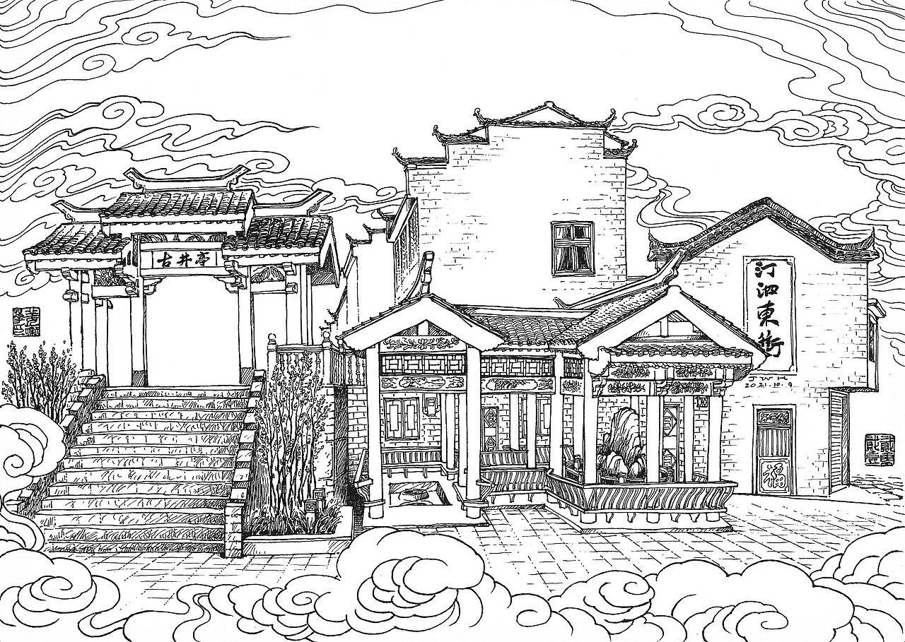 汀泗桥镇老街古井亭