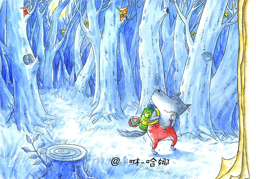 狼,就是一个纯真的童年创作信息|举报24分享原创作品插画儿童插画咻