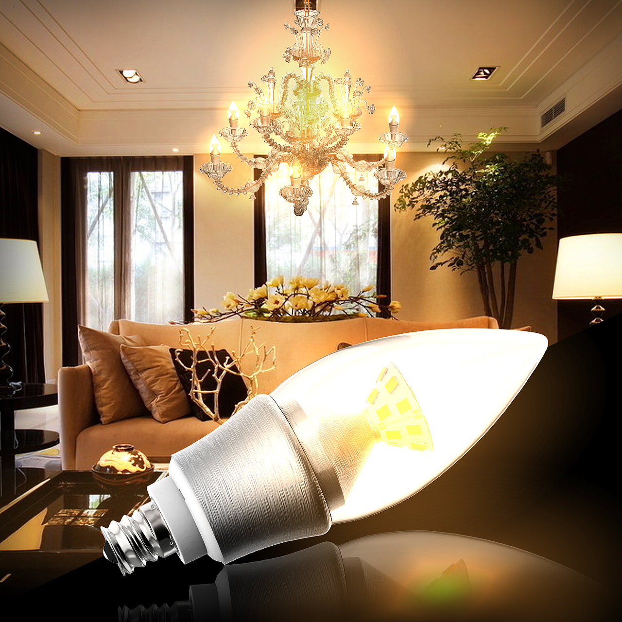 LED 灯泡建模渲染 PS 修图