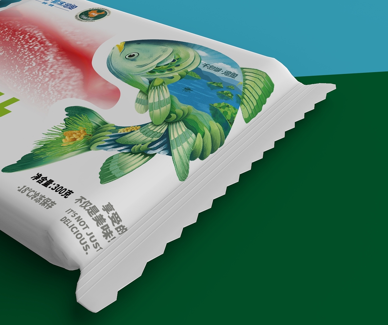 千岛湖淳鱼插画包装设计