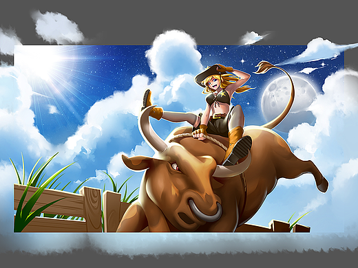 斗牛女牛仔原画设计