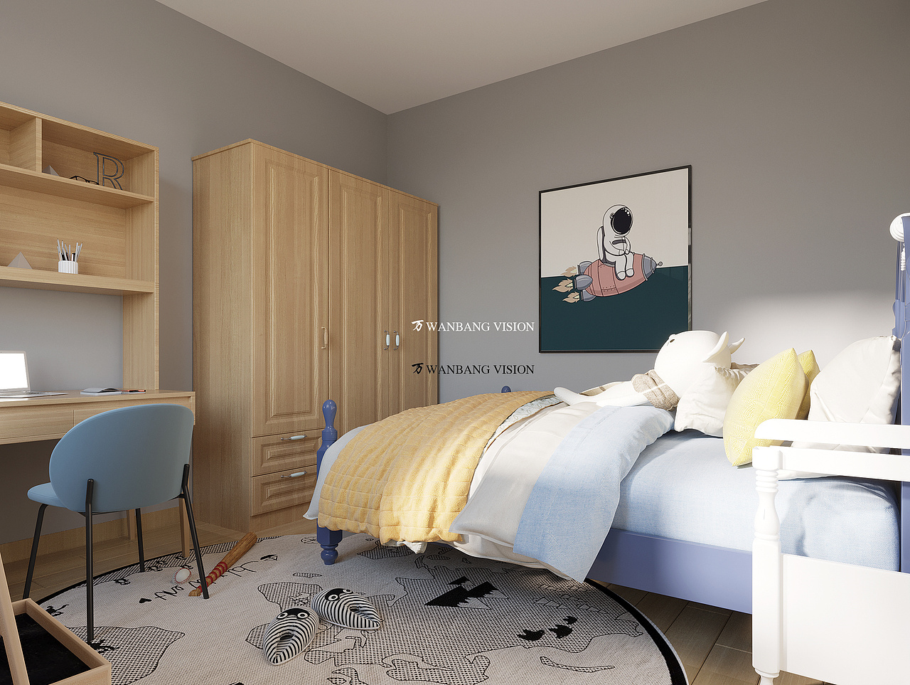 现代风格儿童房 男孩房