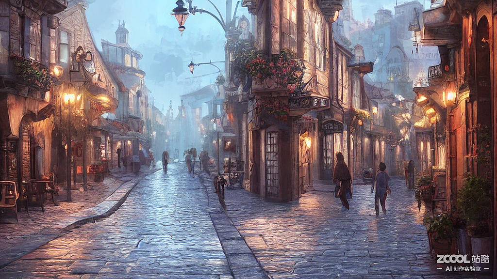 #AI创作实验室#温馨的欧洲街道（图ZMzE4Njk4NjQ4） - AI作品 - 站酷设计师stone齐原创素材 - 站酷ZCOOL