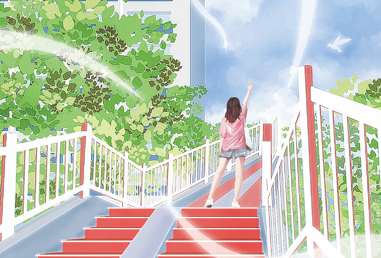 楼梯|插画|艺术插画|晓仔哥哥_原创作品-站酷zcool