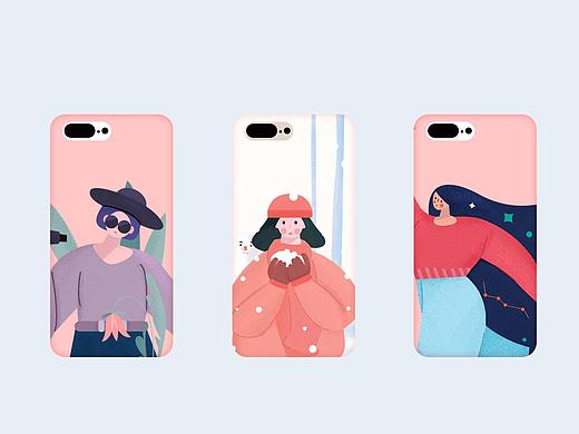 十二月扁平化风格插画练习