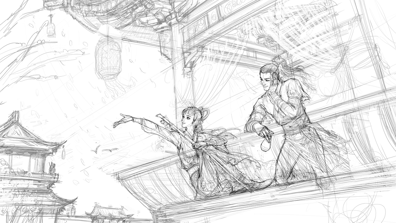 之前为射雕画的《冬至》活动KV