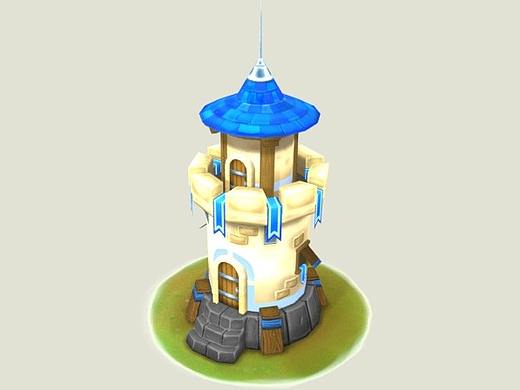 手绘卡通建筑_哨塔
