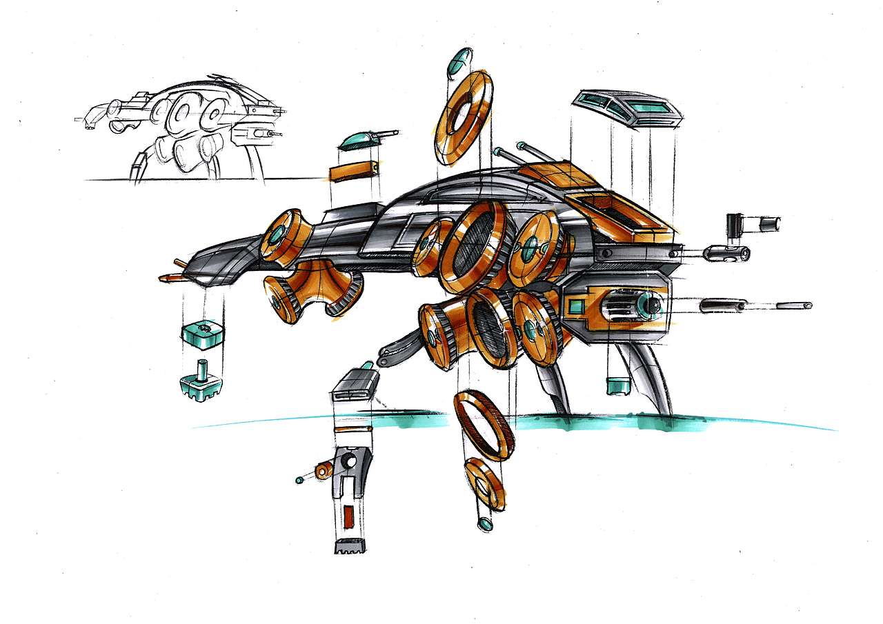 爆炸图【daniel law 线稿】