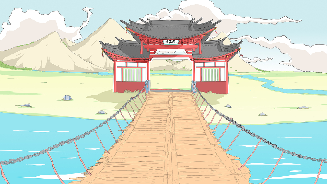 恢复了一些之前的线稿，然后换了种画风，还不错？