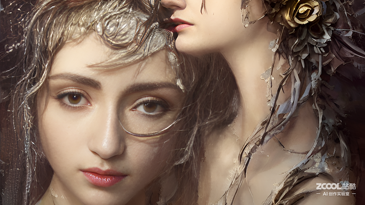 #AI创作实验室#梦幻修饰 厚涂 超高清 半身像 细节刻画