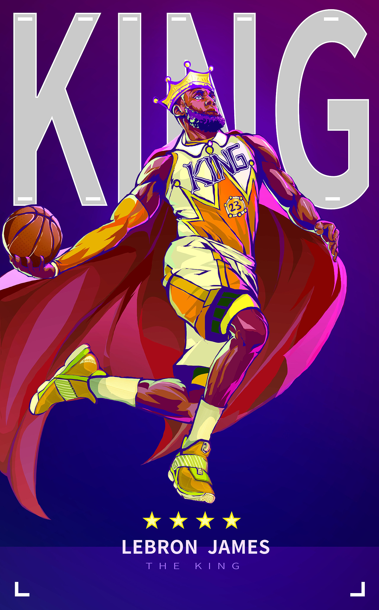 插画勒布朗詹姆斯《the king》