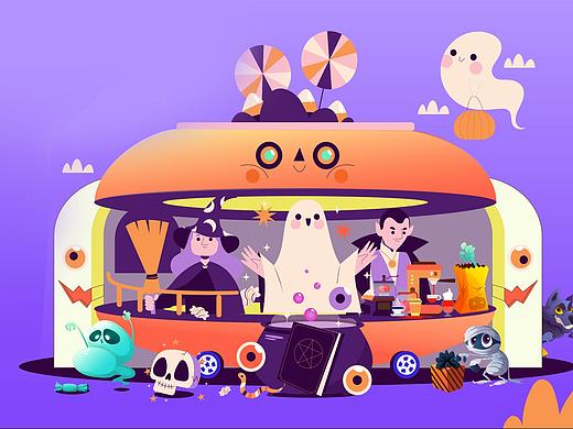 万圣节插画（个人主页-ZNTcwMzQ2MzI=） - 艺术插画 - 站酷设计师你好利欧6原创素材 - 站酷ZCOOL