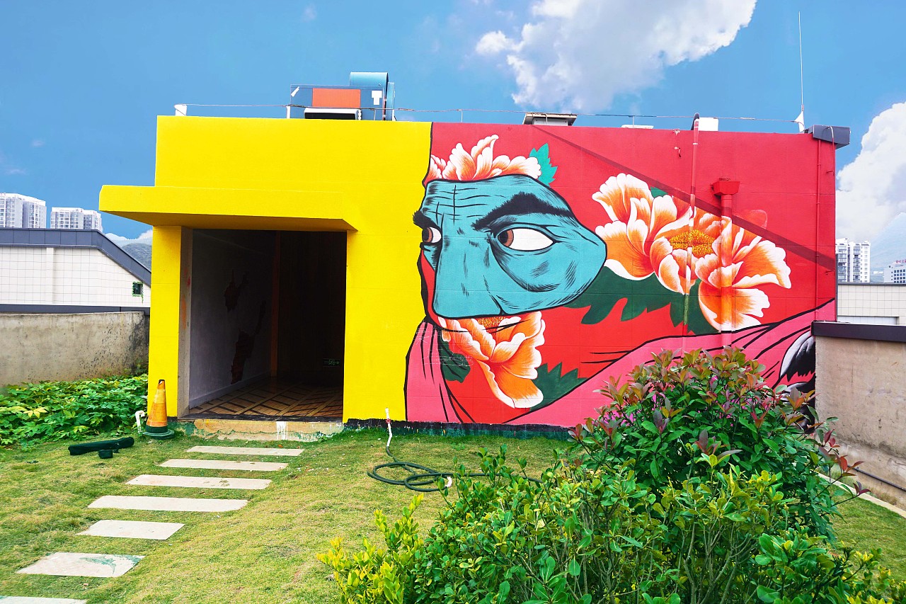 泰极猫墙绘重磅打造大型网红墙打卡圣地(一)