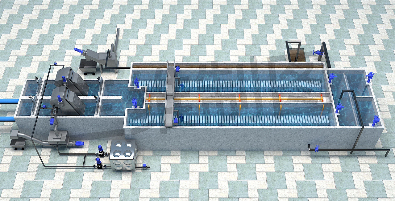 水廠細(xì)格柵自動(dòng)化組態(tài)界面（圖ZMzE3MDAyNDcy） - 場(chǎng)景 - 站酷設(shè)計(jì)師自控三維界面設(shè)計(jì)原創(chuàng)素材 - 站酷ZCOOL