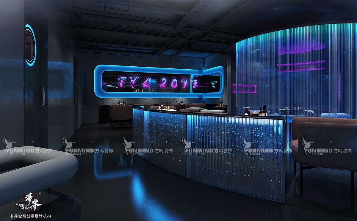 2077音乐酒吧设计.赛博朋克酒吧设计!狂热,反叛.偏执