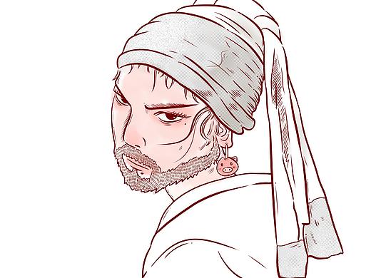 《戴真猪耳环的少男》