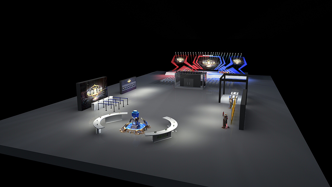 咪咕手游王者荣耀大赛舞美方案|空间|舞台美术|萧狄_原创作品-站酷