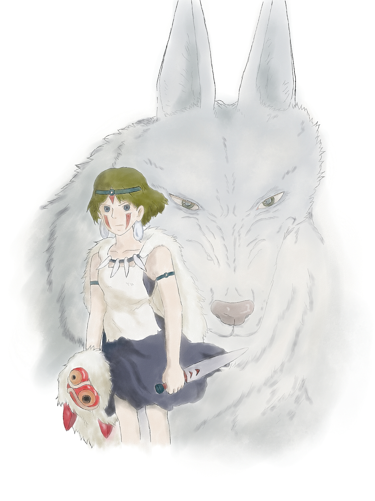 举报收藏分享临摹作品插画创作习作幽灵公主宫崎骏云云cleaner_xie