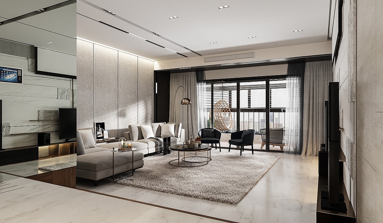 轻奢风格住宅效果图