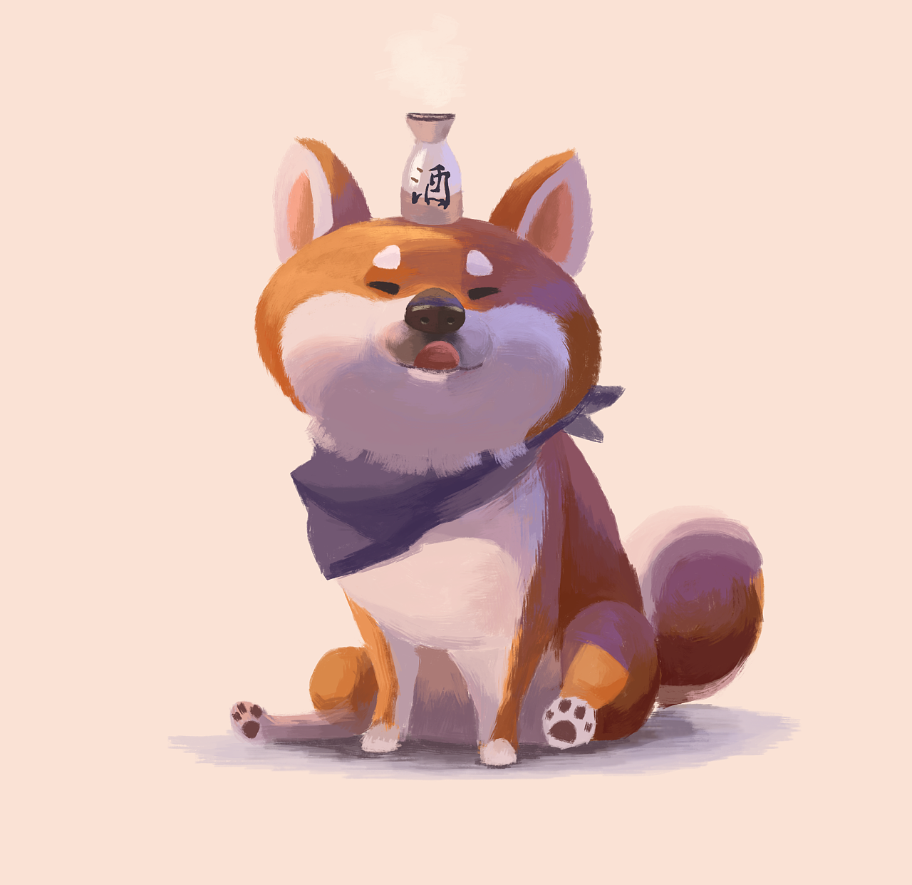 柴犬插画练习-4