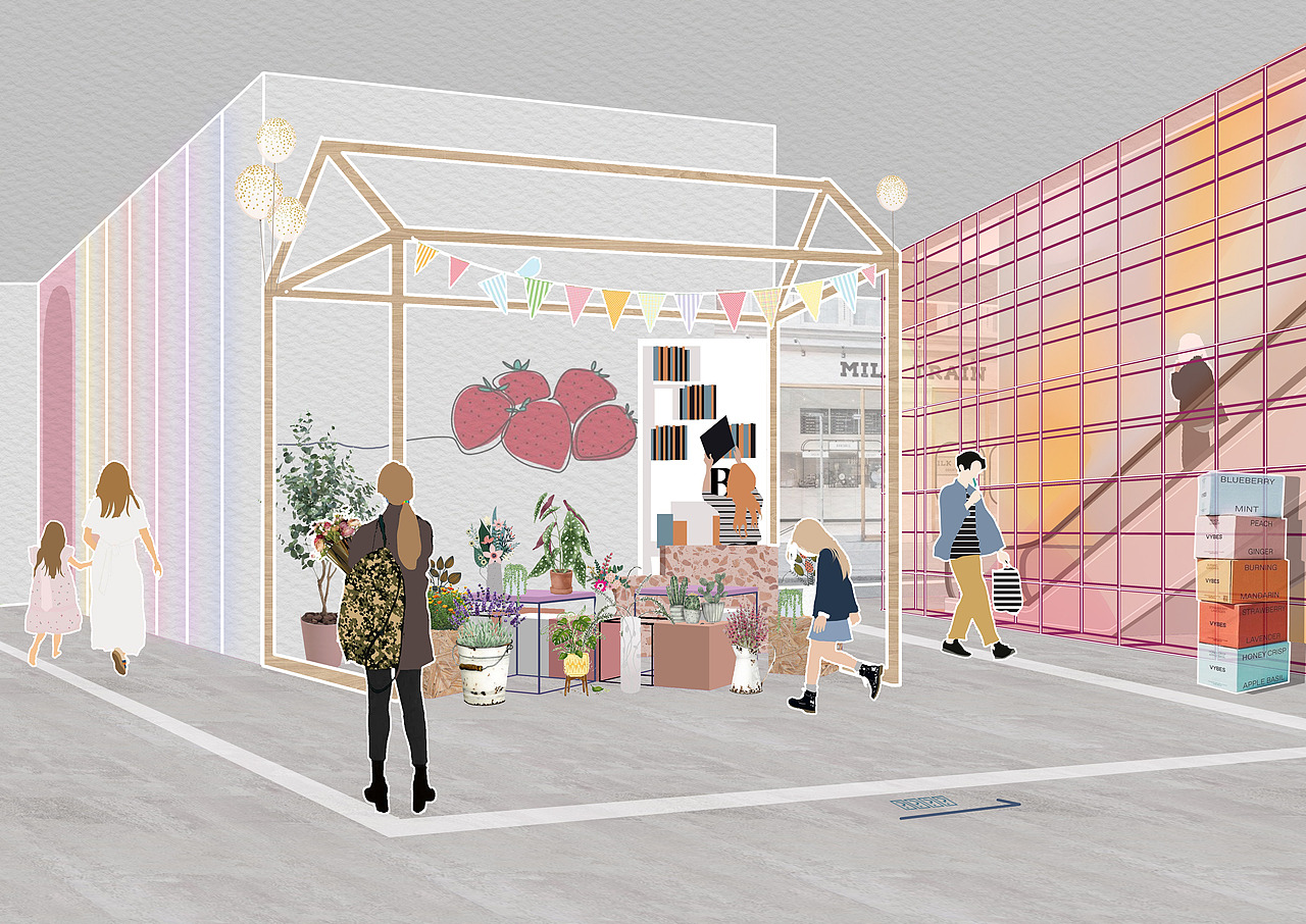 【拼贴风效果图表现】花铺（图ZMjA4MzAzOTUy） - 家装设计 - 站酷设计师蚊帐破了原创素材 - 站酷ZCOOL