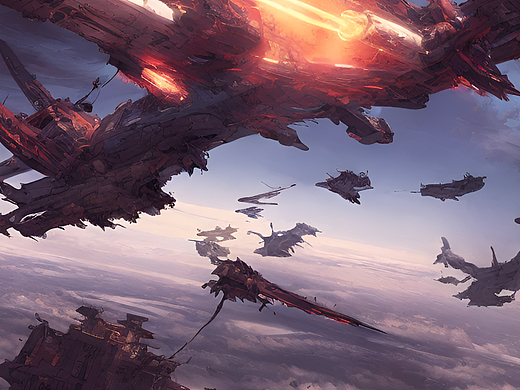 #站酷梦笔#战争 爆炸 飞机 天空，Craig Mullins作品，