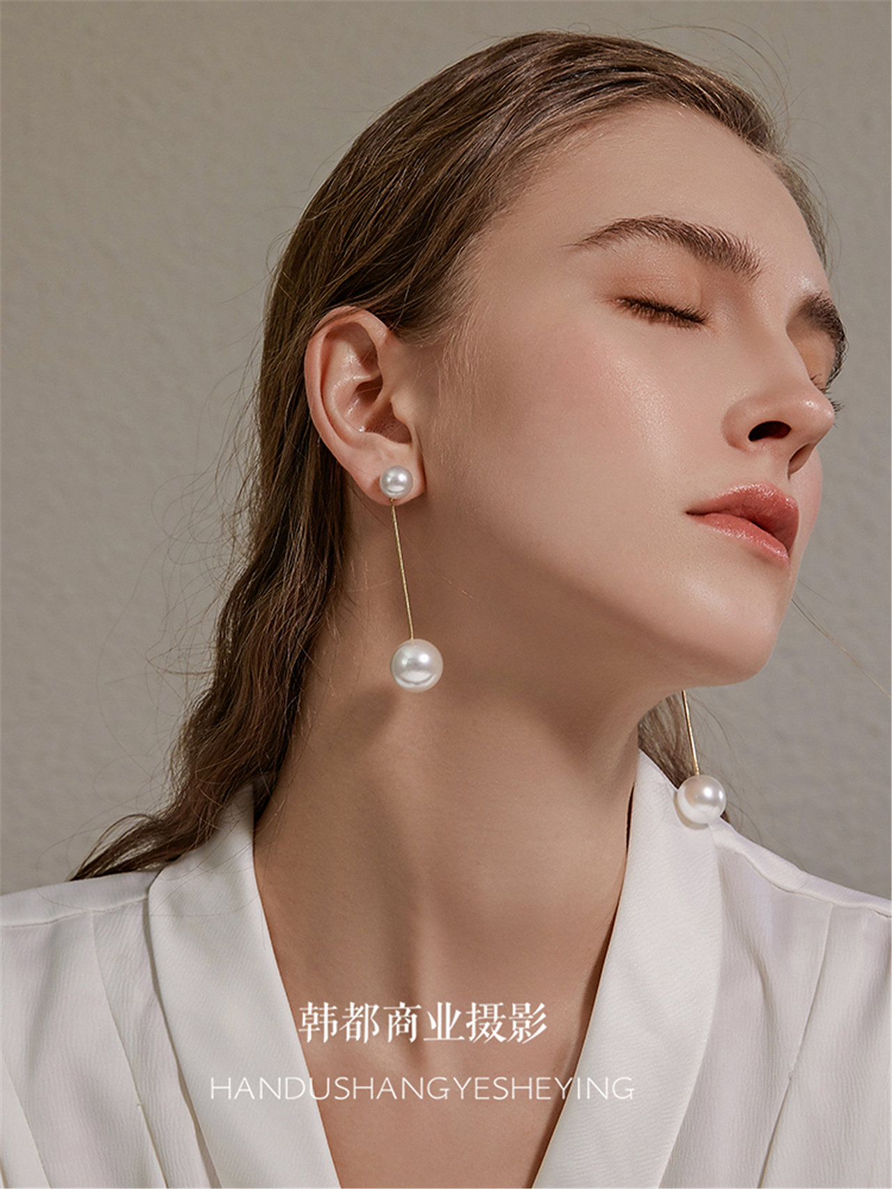 女外模耳钉项链戒指饰品定制拍摄