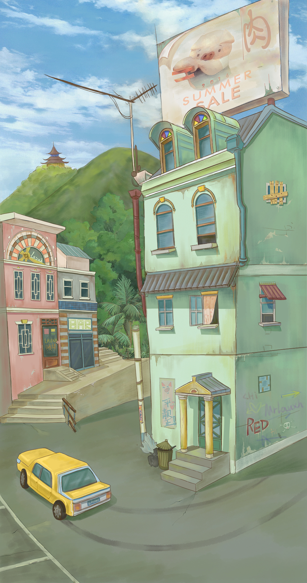 《村》（图ZNzU5Mzc3MTY=） - 艺术插画 - 站酷设计师Mrlauxh原创素材 - 站酷ZCOOL