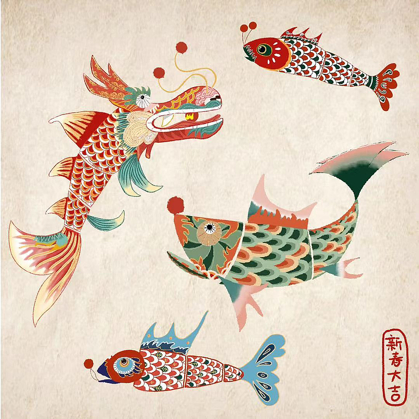 非遗鱼灯（图ZMzYxNzg5NDg4） - 艺术插画 - 站酷设计师麦麦Meg原创素材 - 站酷ZCOOL