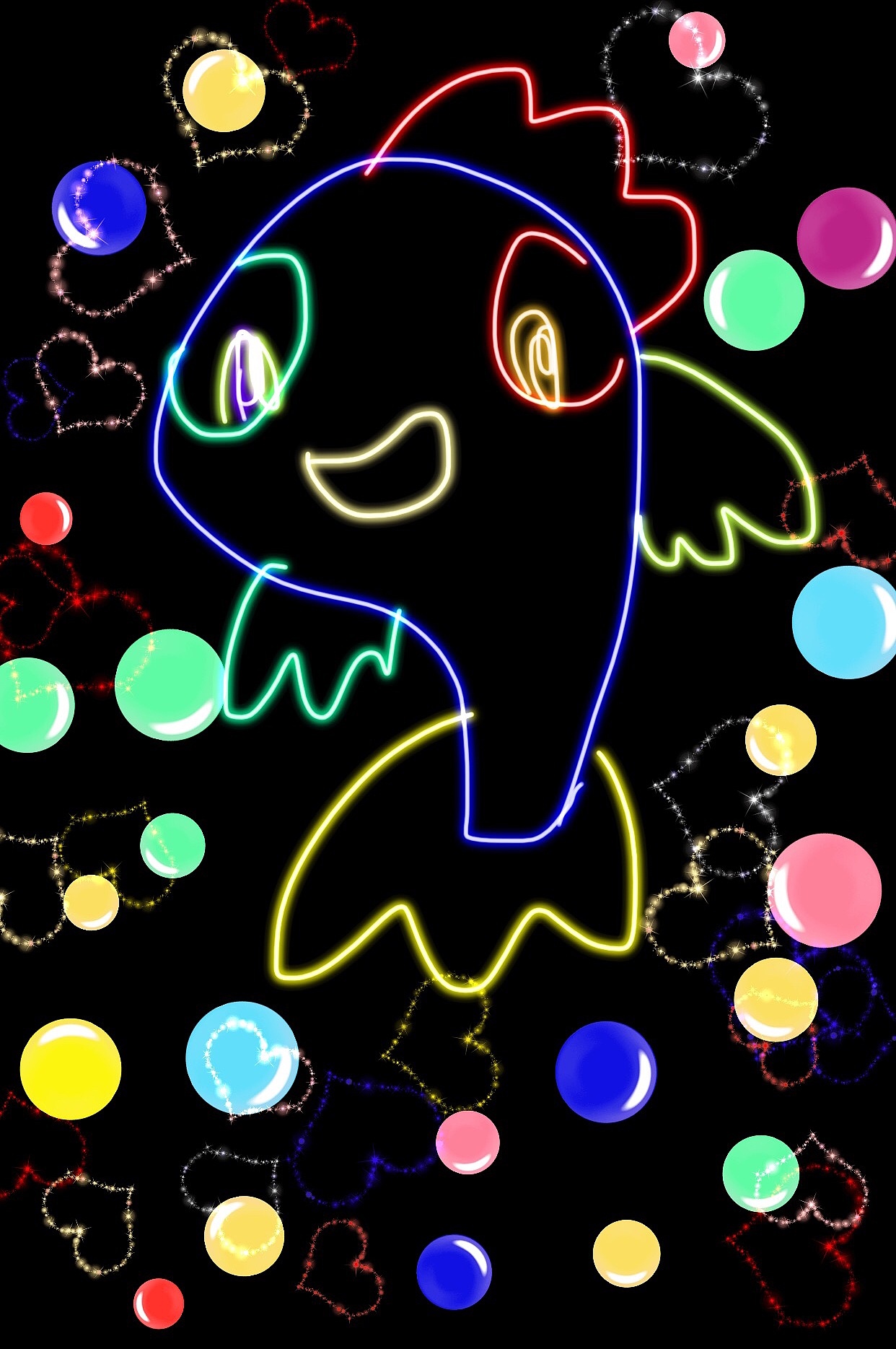 荧光涂鸦泡泡鱼