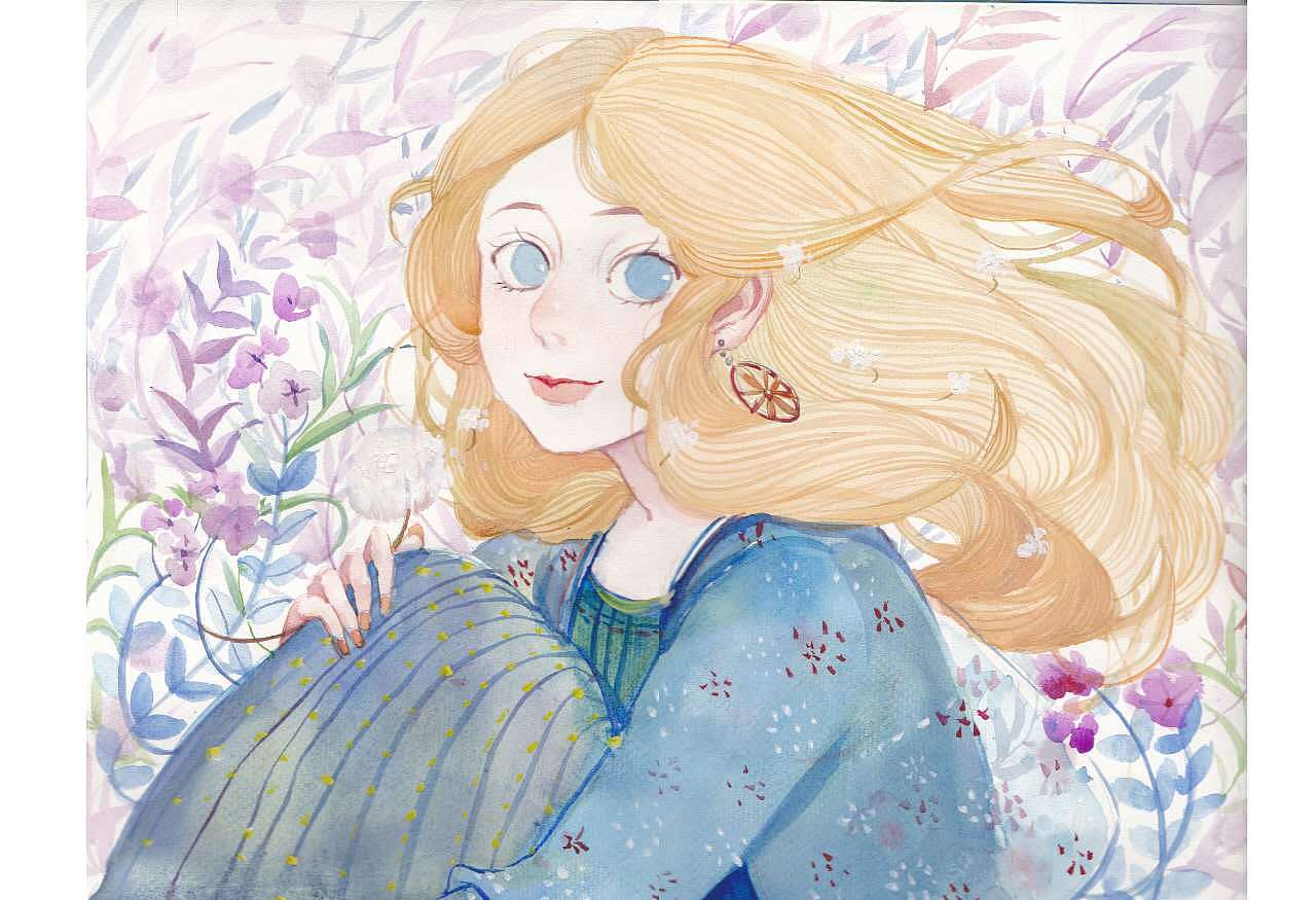 清风拂过少女的脸颊