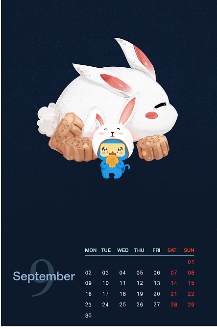 插画台历（图ZMTM5MTA3NjM2） - 宣传物料 - 站酷设计师萝卜爱吃虾原创素材 - 站酷ZCOOL