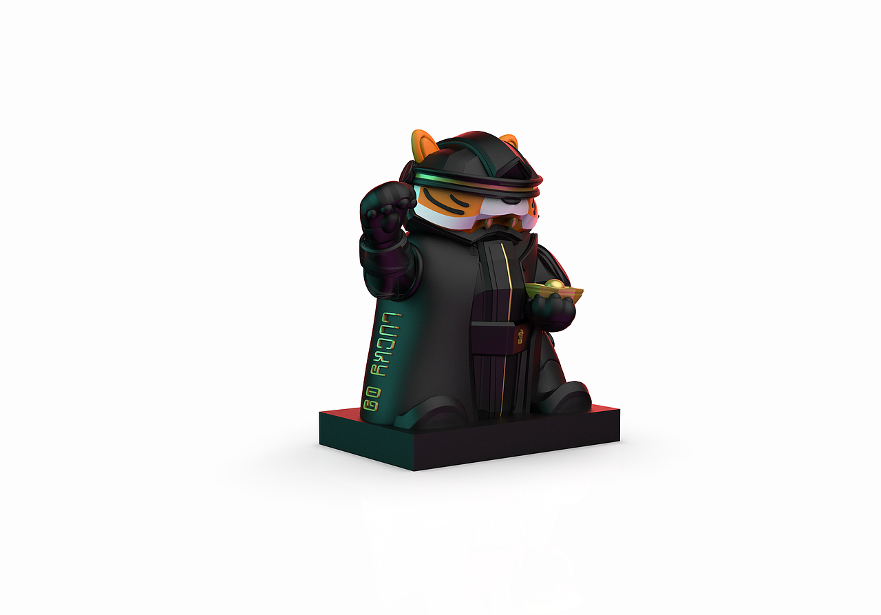 赛博招财虎（图ZMjYwOTI2MTk2） - 雕塑 - 站酷设计师许翰清原创素材 - 站酷ZCOOL