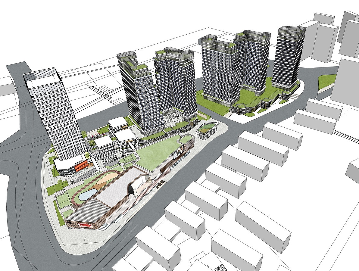现代商业综合体SU模型下载