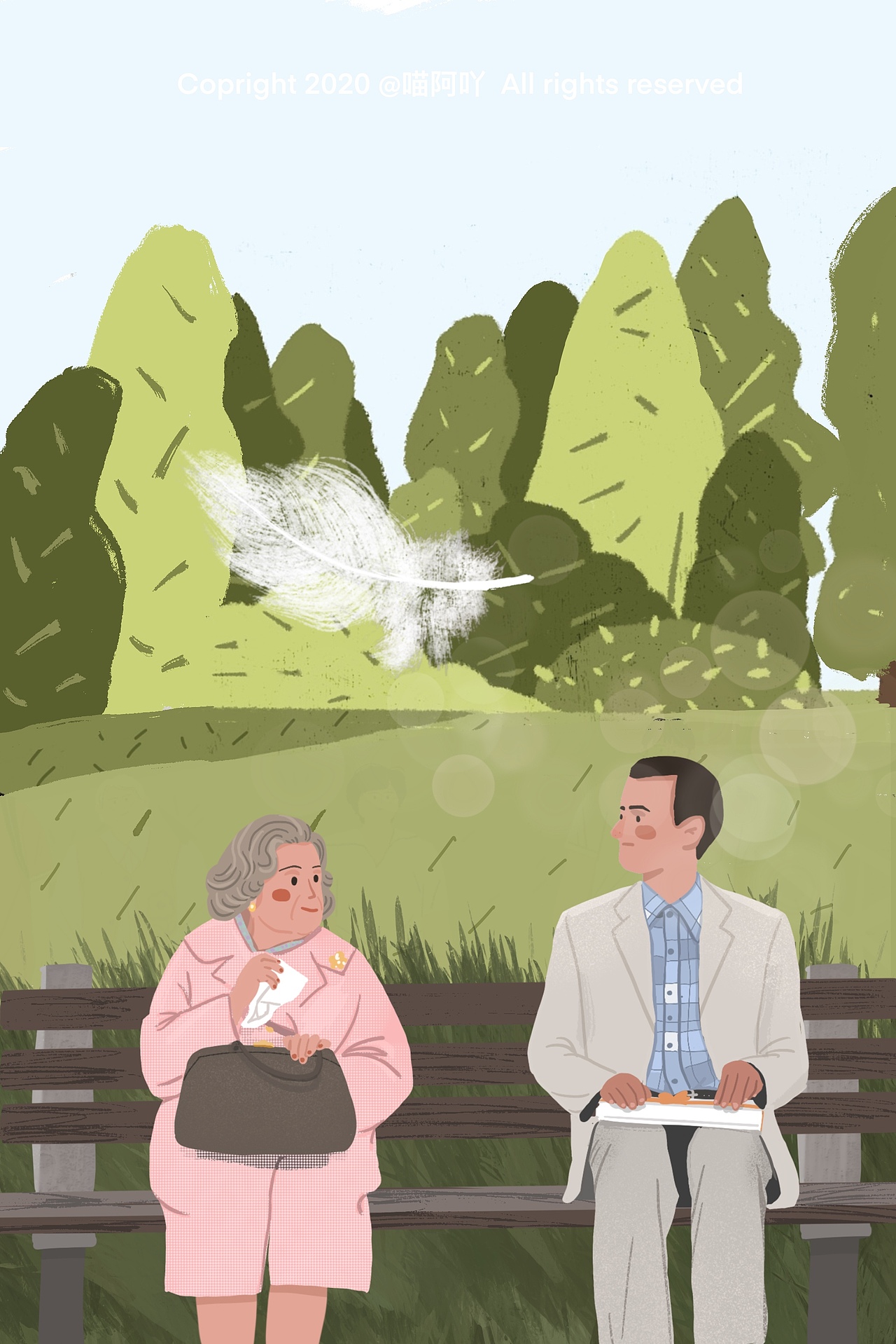 电影插画练习丨《阿甘正传》