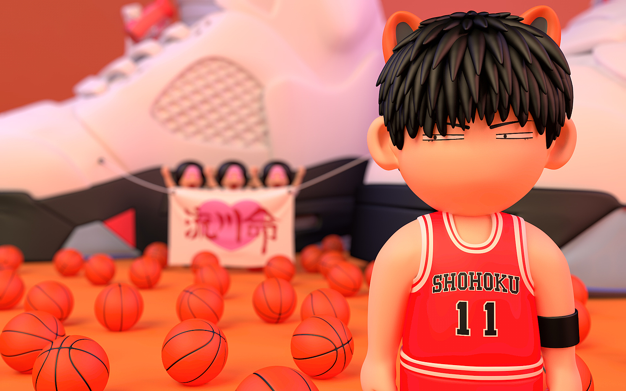 SLAMDUNK X C4D（图ZMTAzMjk5NzAw） - 人物/生物 - 站酷设计师艾伦与大鱼原创素材 - 站酷ZCOOL