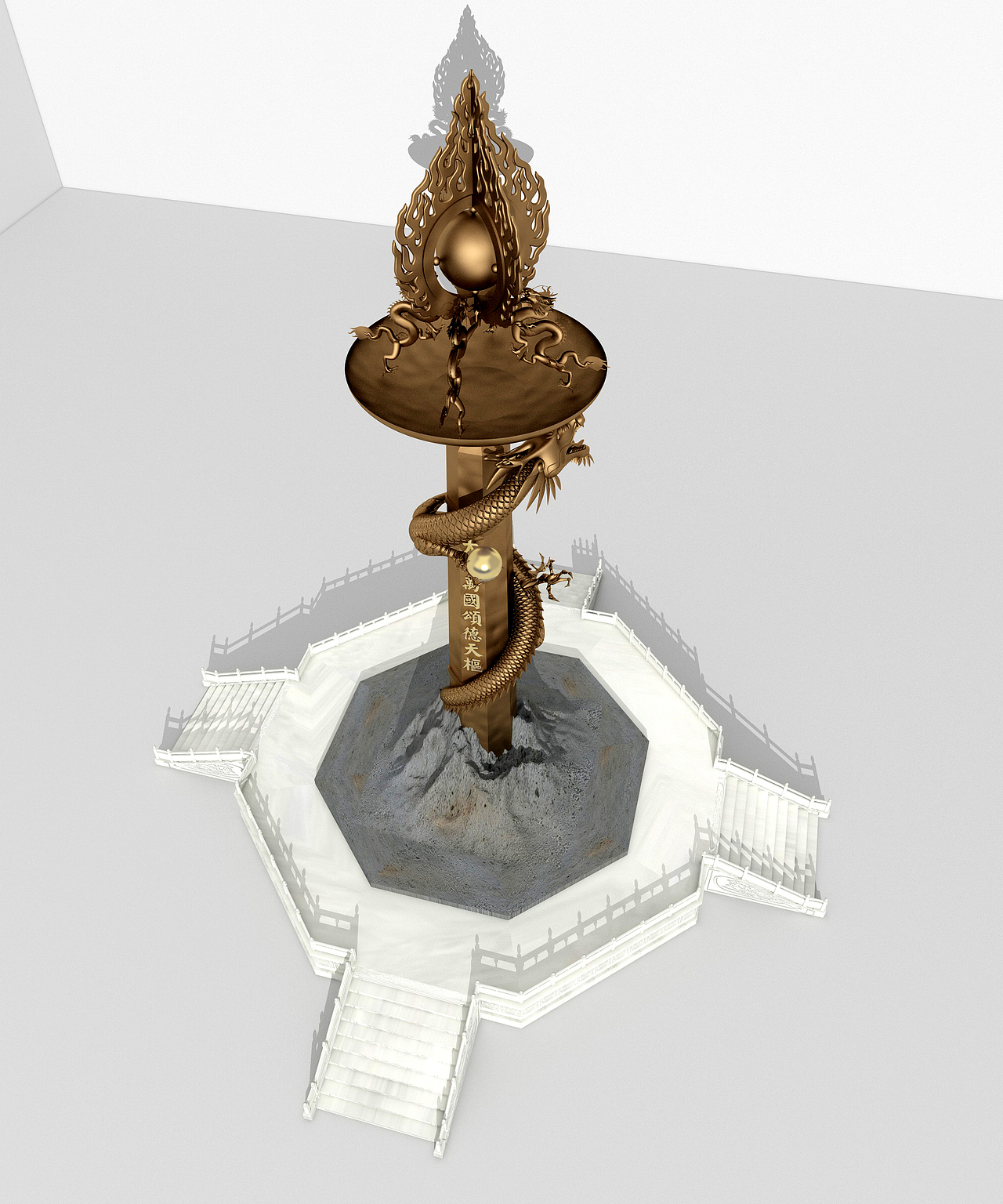 武则天天枢三维建模渲染(cinema 4d vray)