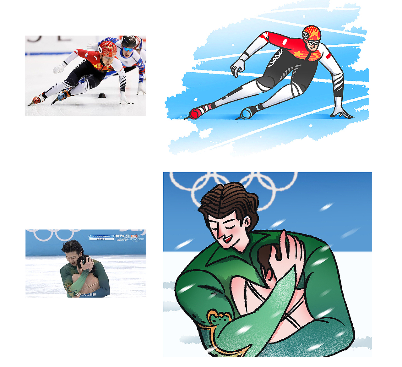 东奥期间绘制的运动员速写~