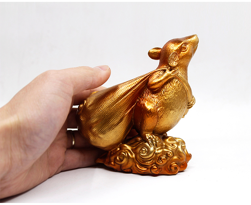 原创【钱袋鼠】2020鼠年文创礼品黄铜摆件