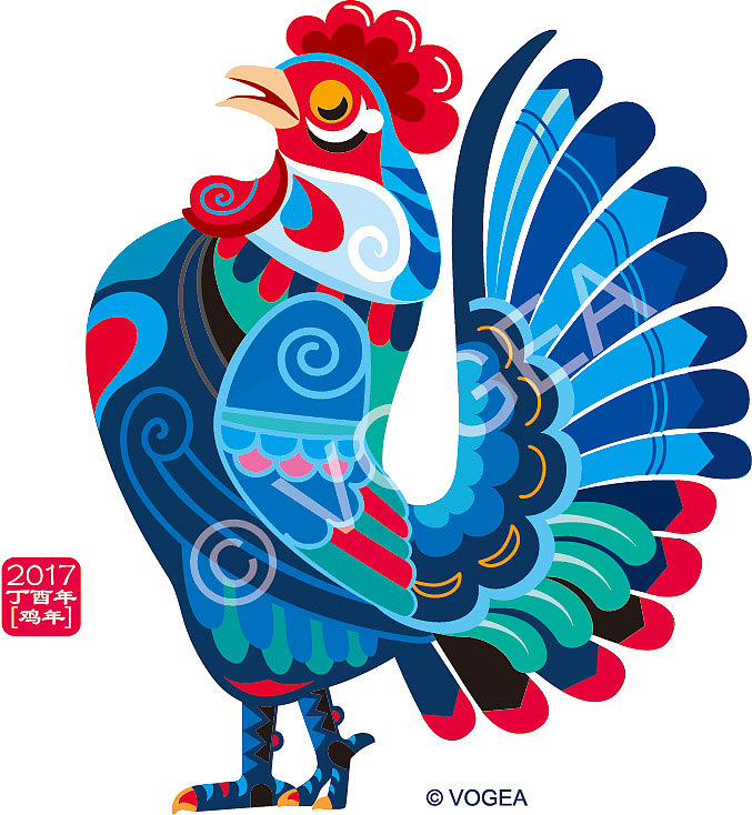 凤鸣岐山 -鸡年系列主题插画（图ZNjQ3NzA1MDQ=） - 商业插画 - 站酷设计师奉全文化原创素材 - 站酷ZCOOL