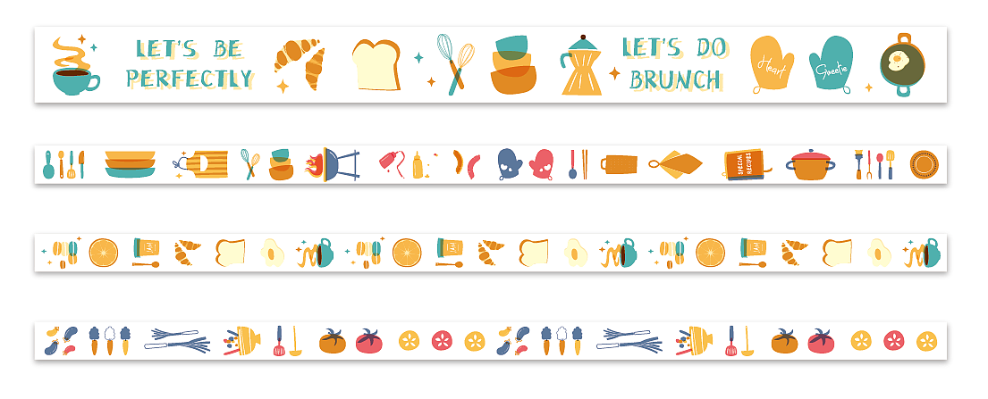 LET&#39;S COOK! 和纸贴纸＆和纸胶带