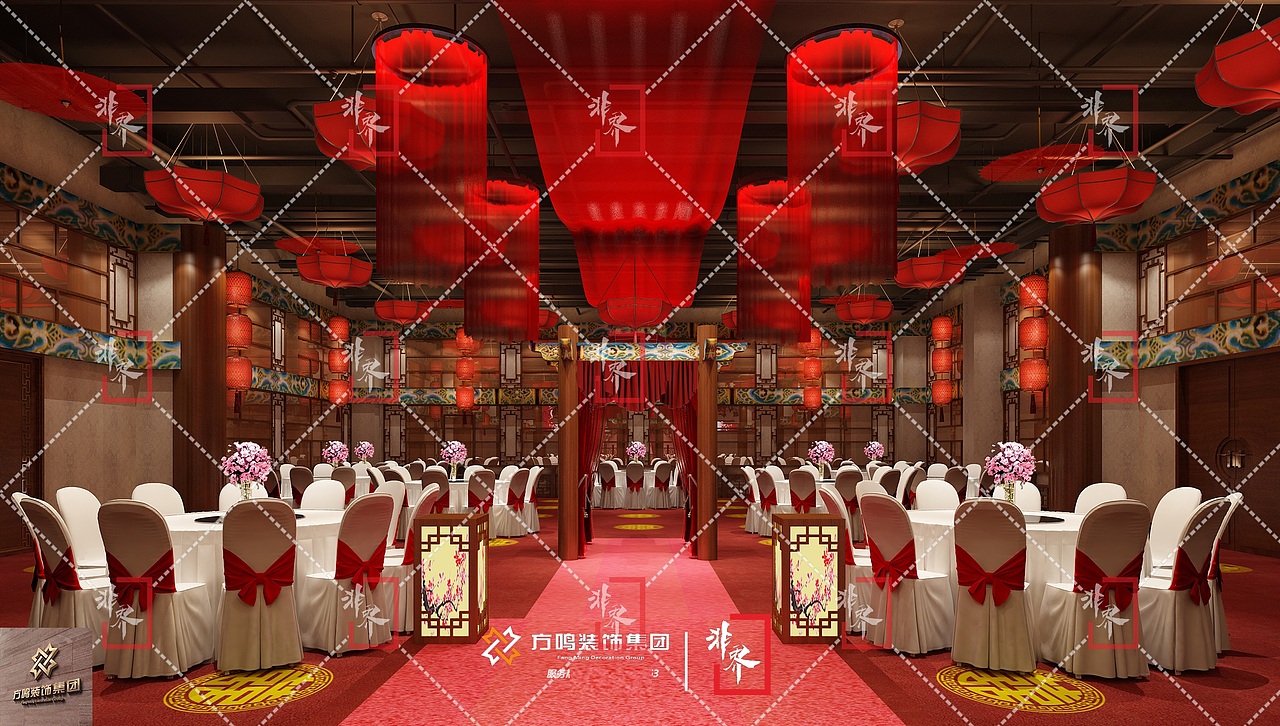 丁方宴会厅装修设计效果图|公司_丁方主题宴会厅|酒店（图ZMTc4NTEyMzc2） - 家装设计 - 站酷设计师方鸣装饰集团原创素材 - 站酷ZCOOL