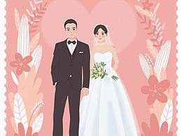 畫給老友的婚紗照