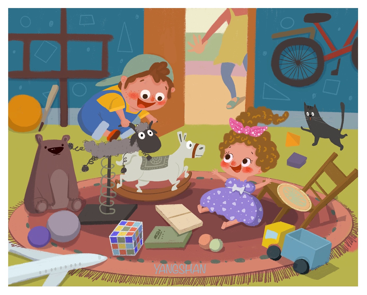 开心到飞起|插画|儿童插画|阳杉 - 原创作品 - 站酷 (zcool)